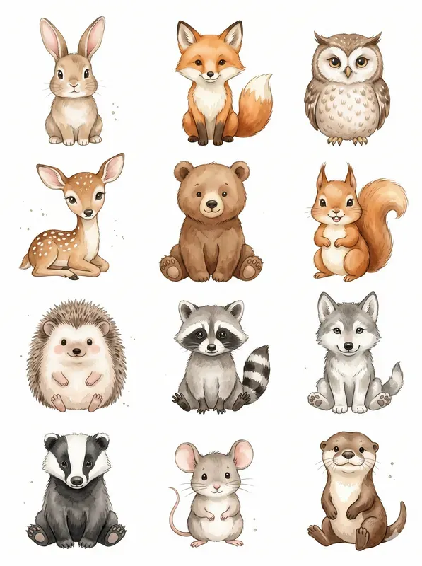 Watercolor Animal Set Builders