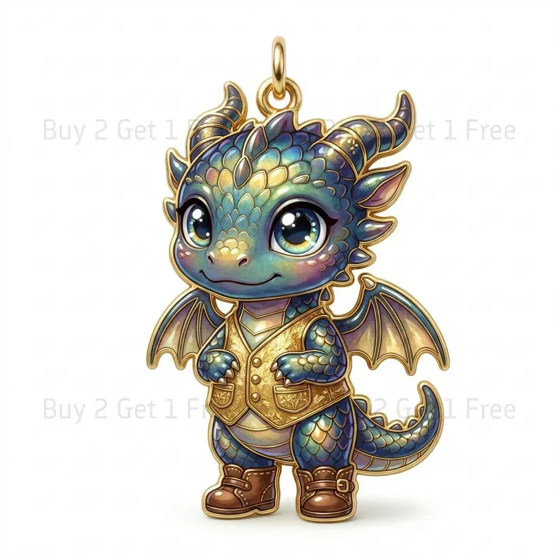 Luxury Cloisonne Enamel Charm Figures