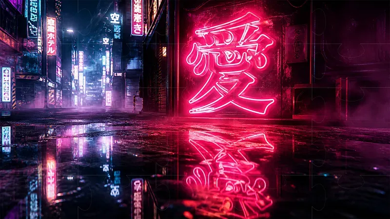 Cyberpunk Neon Etch Engravings