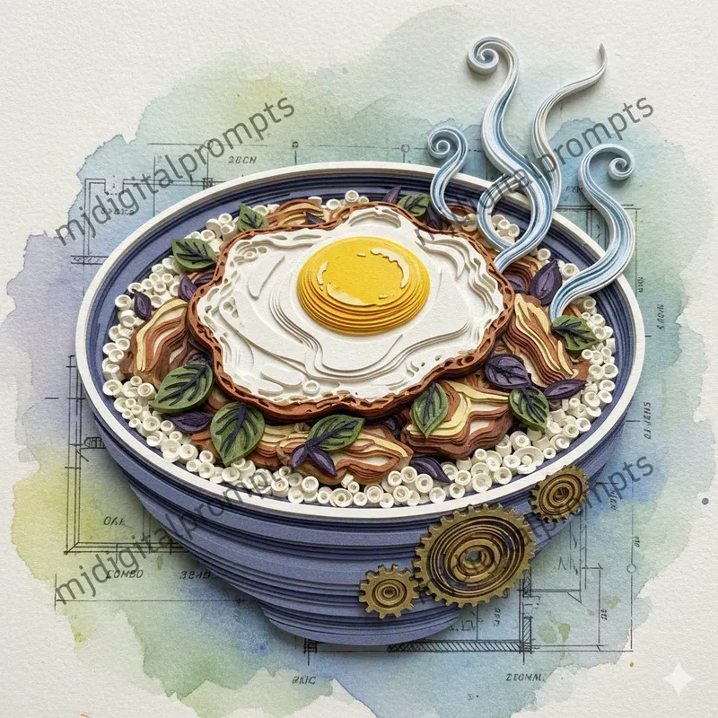 3D Vintage Mechanical Watercolor Art