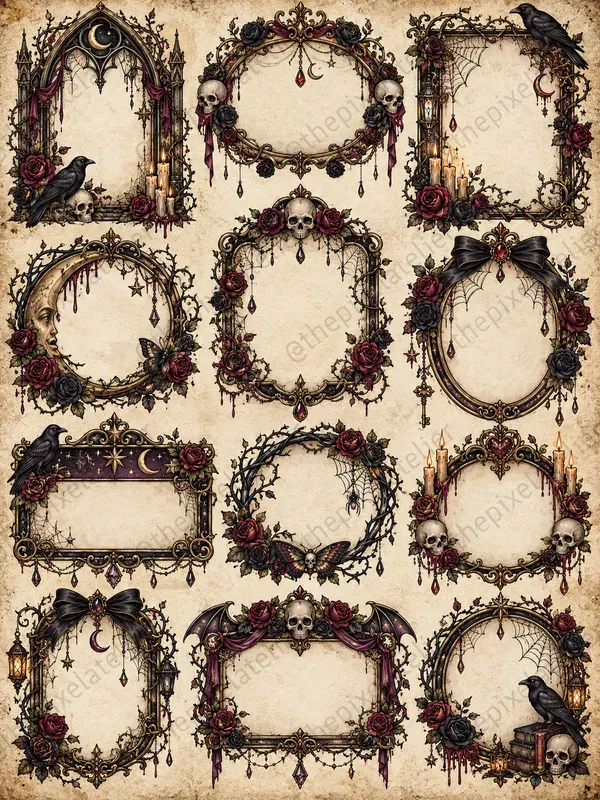 Halloween Ornate Border Frame Sheets