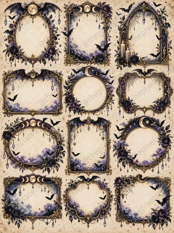 Halloween Ornate Border Frame Sheets