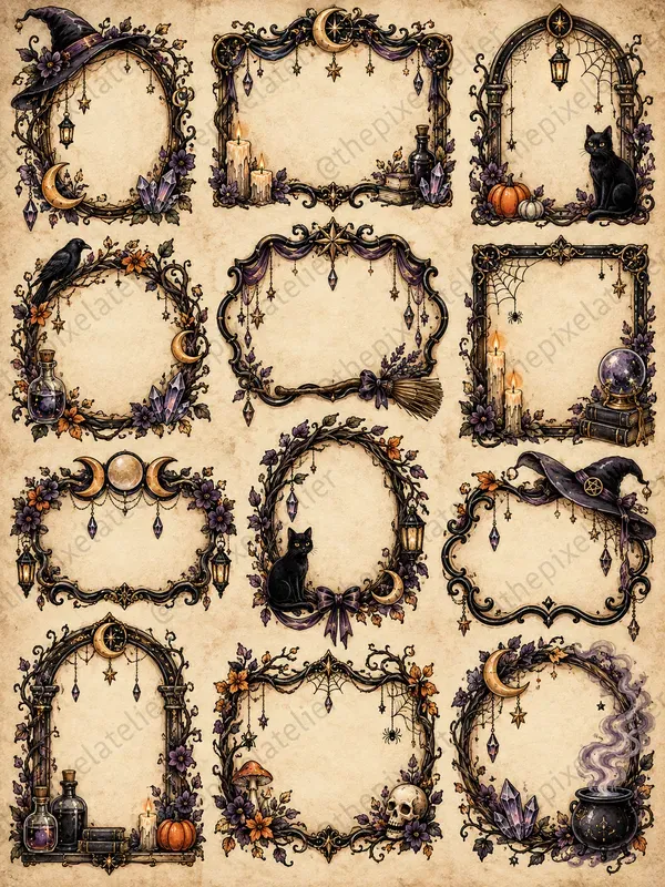 Halloween Ornate Border Frame Sheets