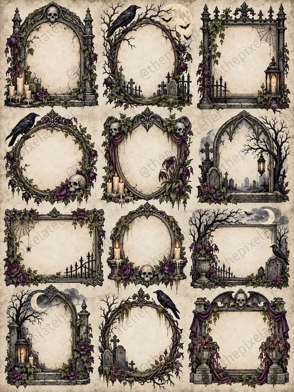 Halloween Ornate Border Frame Sheets