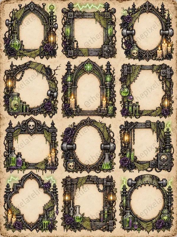 Halloween Ornate Border Frame Sheets