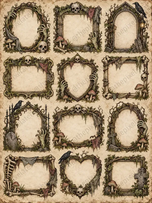 Halloween Ornate Border Frame Sheets