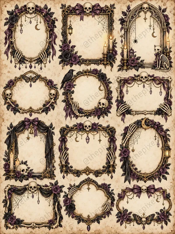 Halloween Ornate Border Frame Sheets