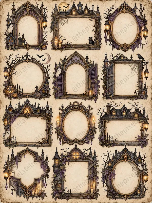 Halloween Ornate Border Frame Sheets