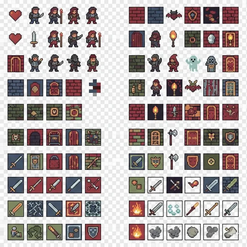 Retro Pixel Game Asset Sheet Generator