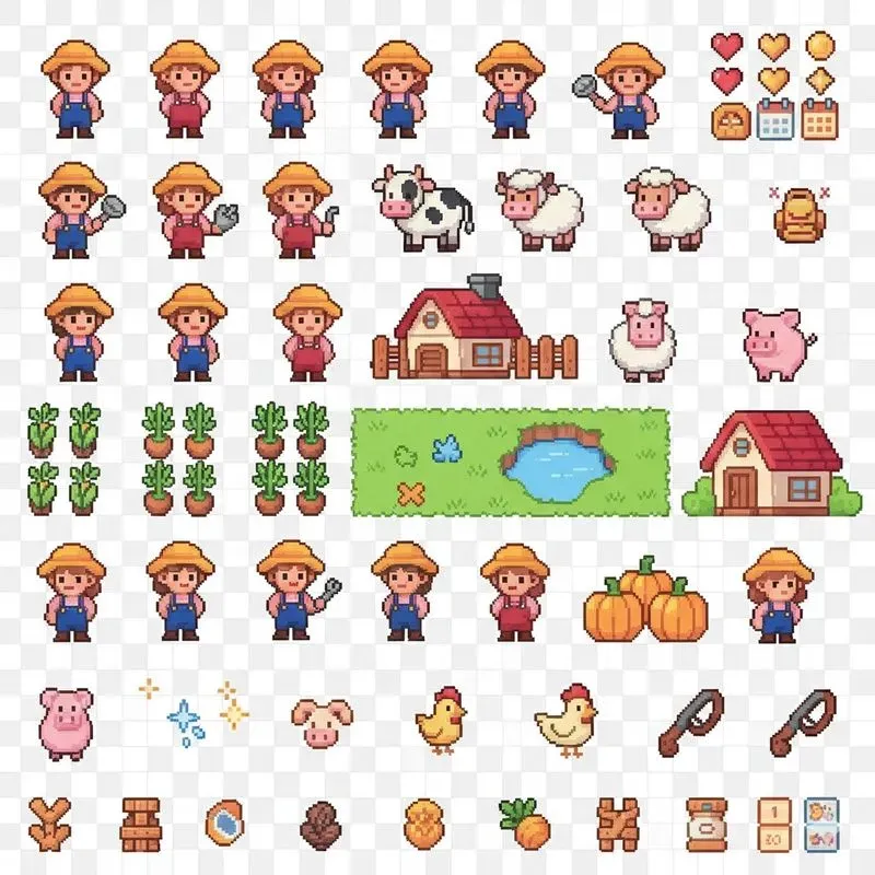 Retro Pixel Game Asset Sheet Generator