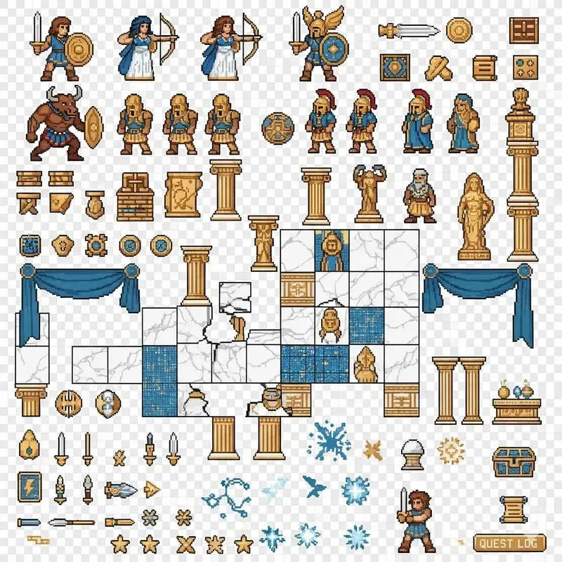 Retro Pixel Game Asset Sheet Generator