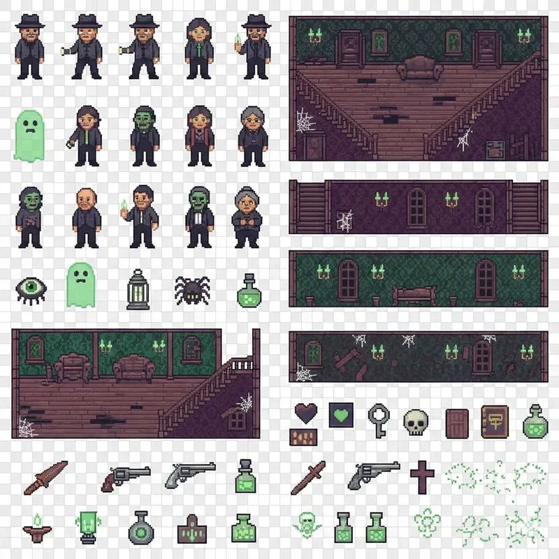 Retro Pixel Game Asset Sheet Generator