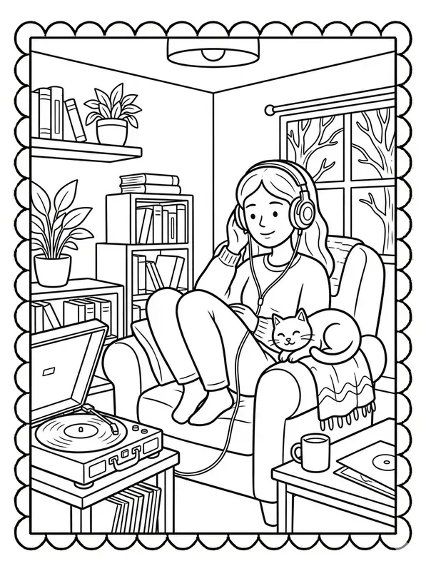 Relaxing Line Art Adults Coloring Pages