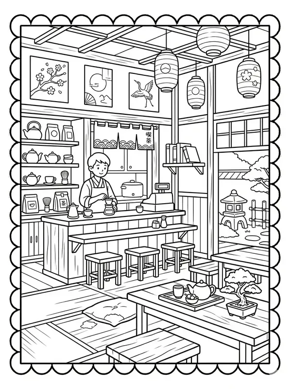 Relaxing Line Art Adults Coloring Pages