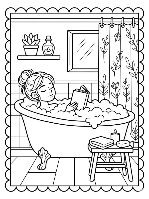 Relaxing Line Art Adults Coloring Pages