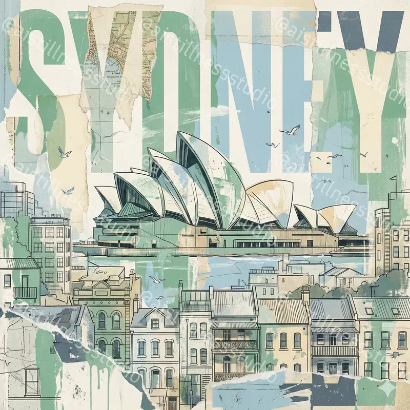 Editorial City Collage Posters