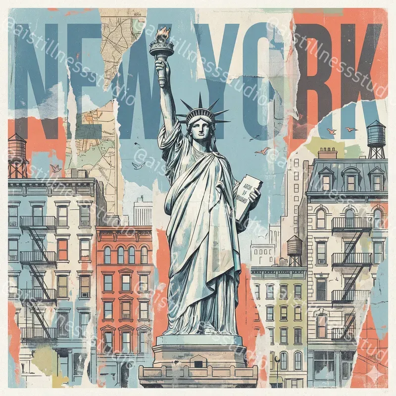 Editorial City Collage Posters