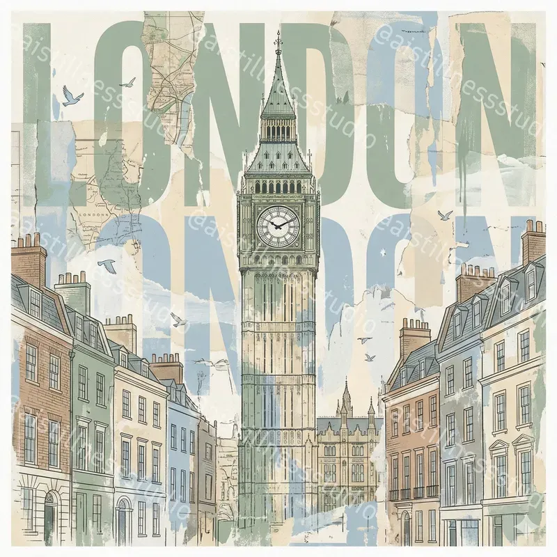 Editorial City Collage Posters