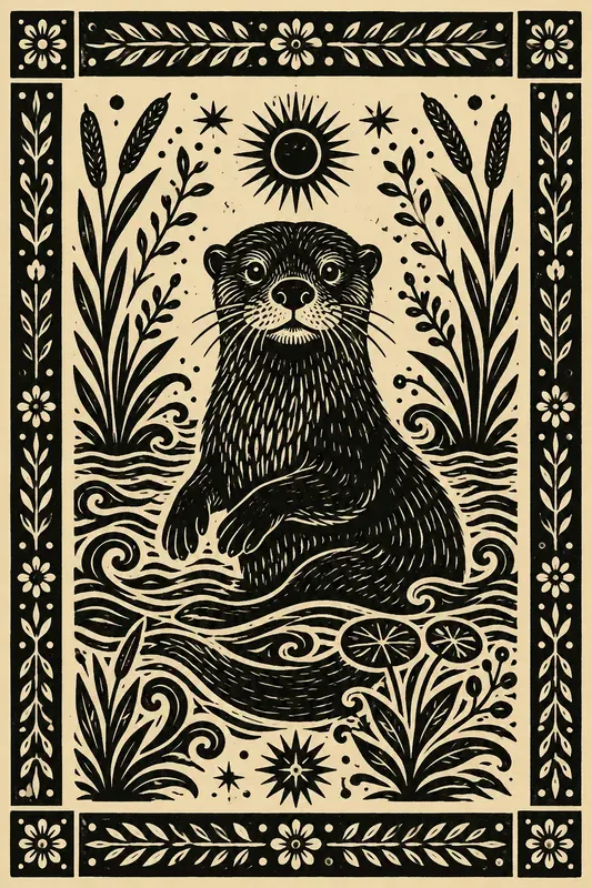 Folk Block Print Animal Art Collections