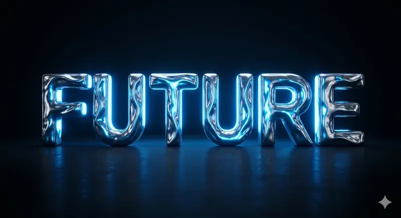 Futuristic 3D Chrome Neon Text Effects