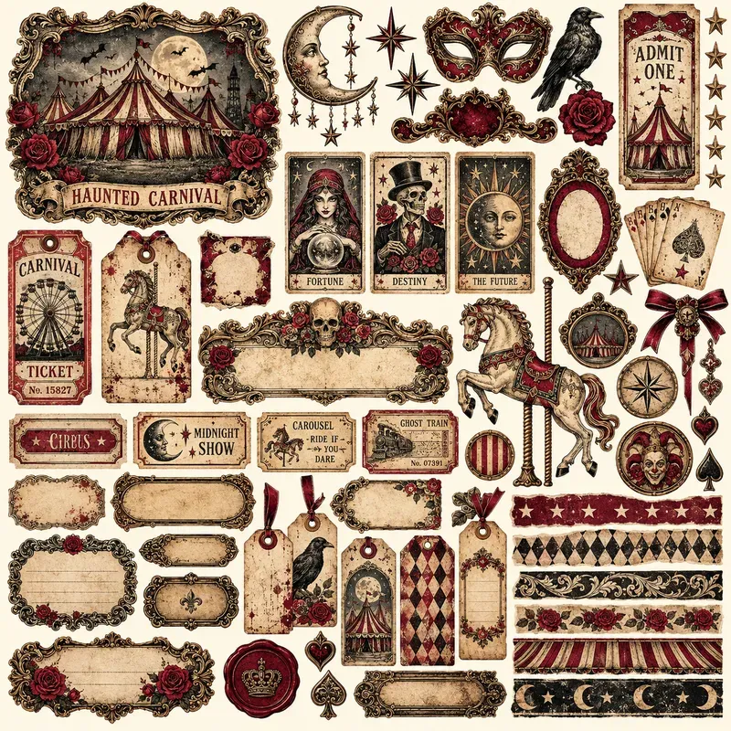 Vintage Gothic Junk Journal Ephemera