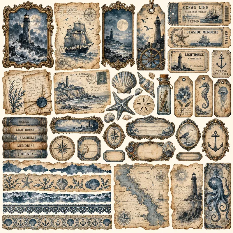 Vintage Gothic Junk Journal Ephemera
