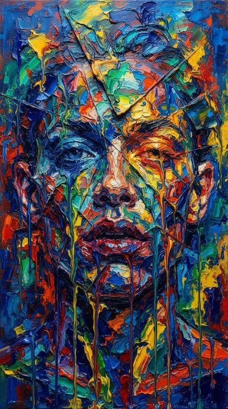 Abstract Expressionist Face Art