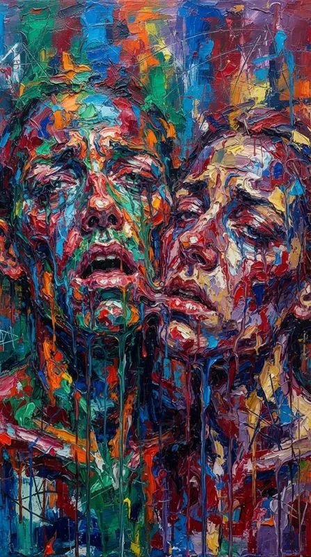 Abstract Expressionist Face Art