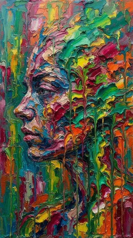 Abstract Expressionist Face Art