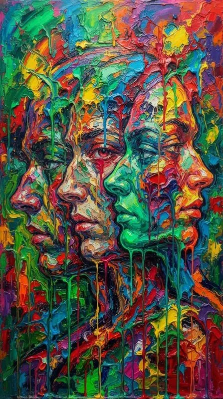 Abstract Expressionist Face Art