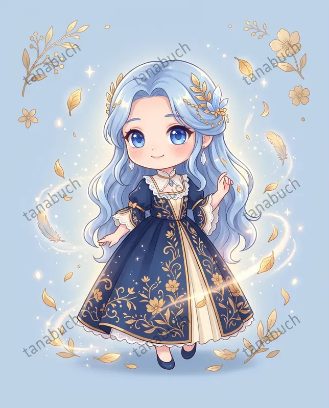 Blue Gold Fairy Tale Characters