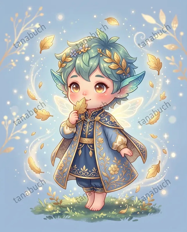 Blue Gold Fairy Tale Characters