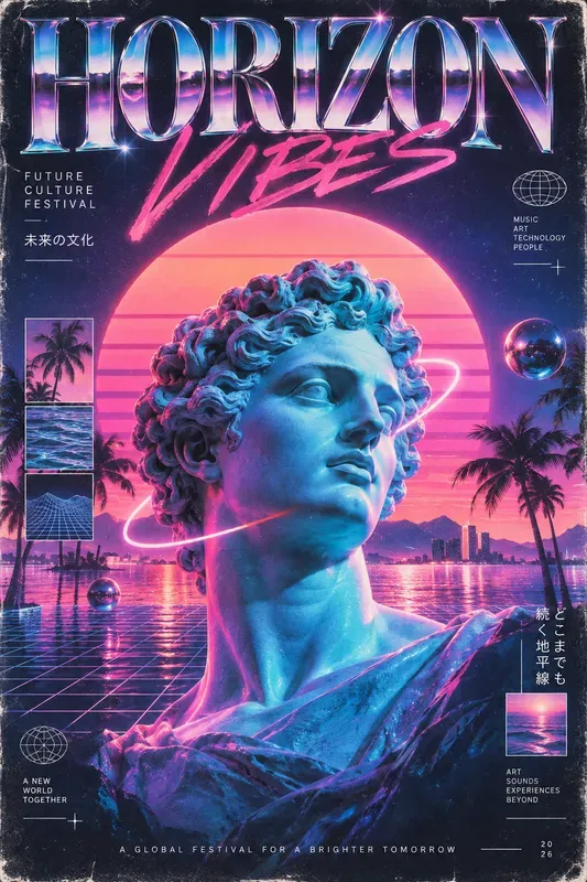 Vaporwave Editorial Posters