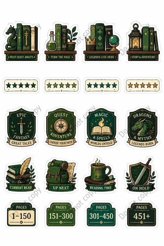 Reading Tracker Sticker Sheets