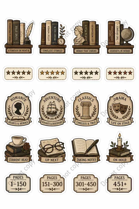 Reading Tracker Sticker Sheets