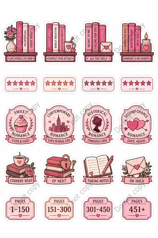Reading Tracker Sticker Sheets