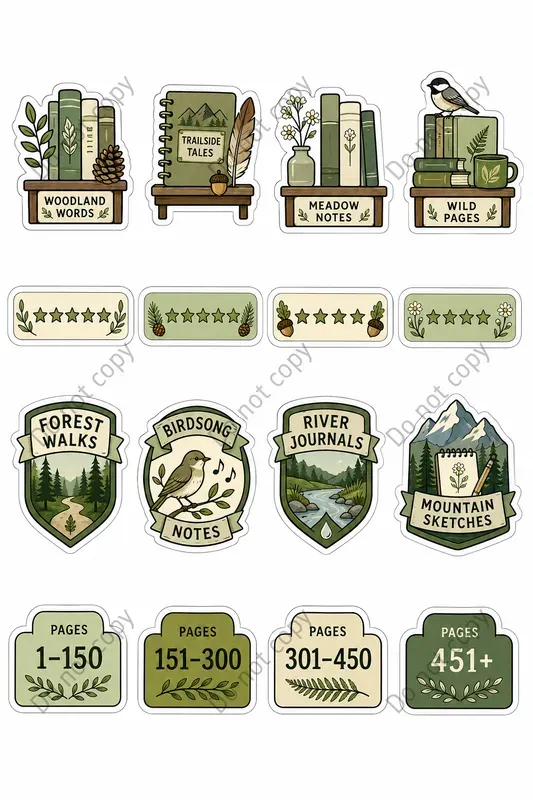 Reading Tracker Sticker Sheets