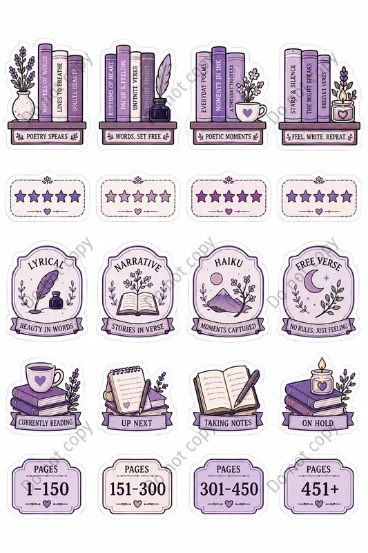 Reading Tracker Sticker Sheets