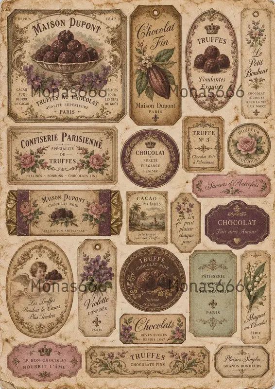 Antique Confectionery Ephemera Sheets