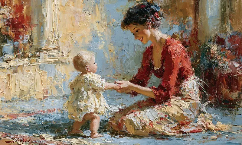 Timeless Mother Child Oil Portraits
