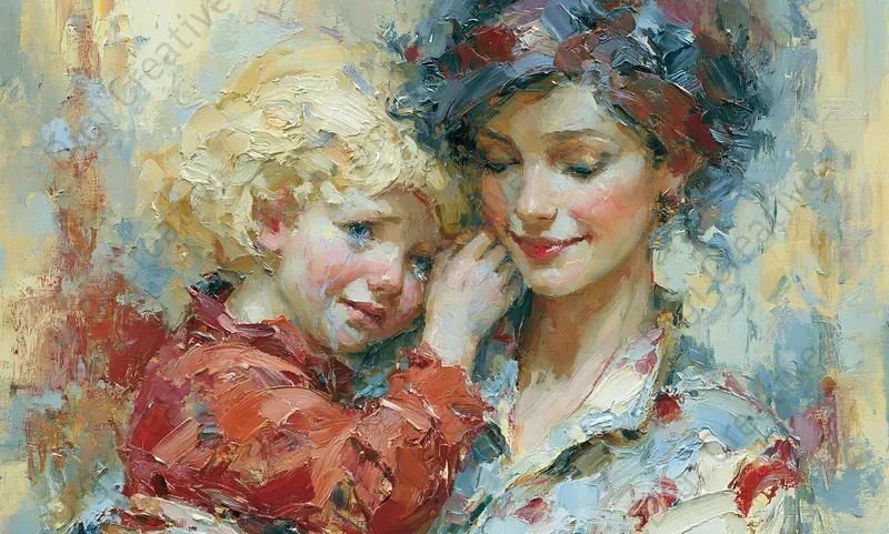 Timeless Mother Child Oil Portraits