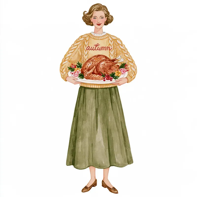Grandmillennial Thanksgiving Cliparts