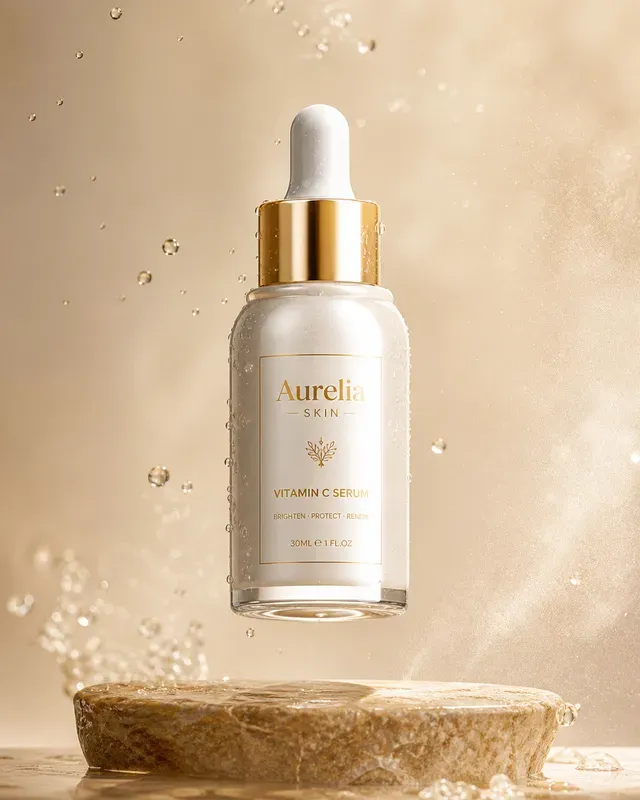 Luxury Floating Skincare Product Photography