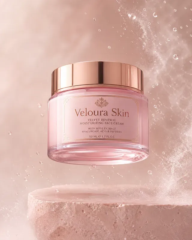 Luxury Floating Skincare Product Photography