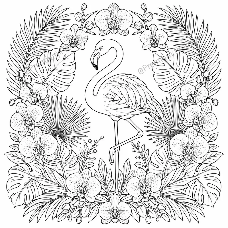 Decorative Flower And Bird Coloring Pages