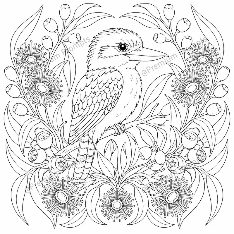 Decorative Flower And Bird Coloring Pages