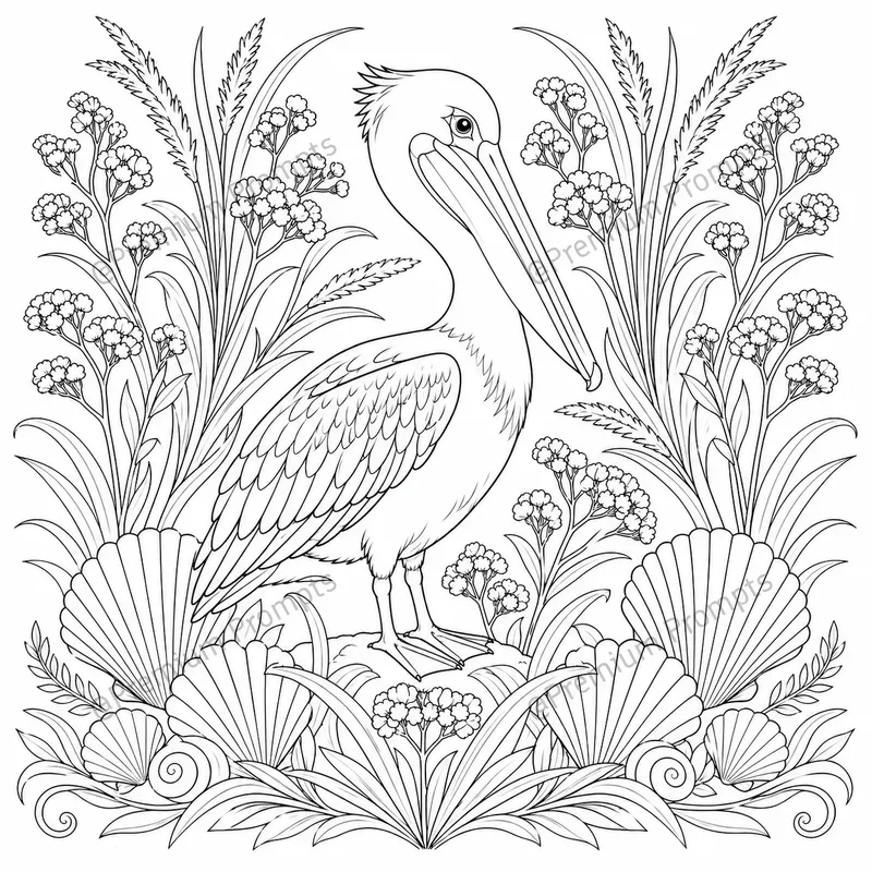 Decorative Flower And Bird Coloring Pages