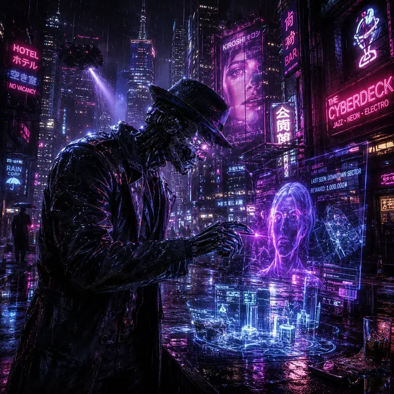Neon Rain Cyberpunk Metropolis Dreams