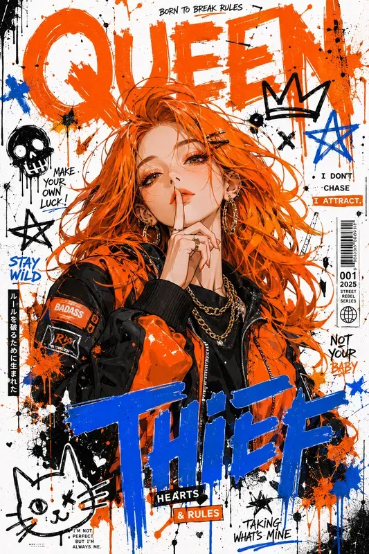 Anime Urban Graffiti Collage Posters
