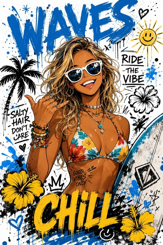 Anime Urban Graffiti Collage Posters